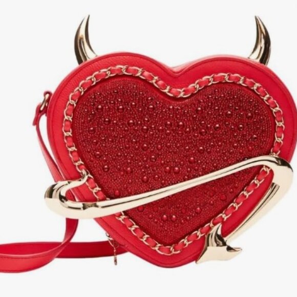 Betsey Johnson Devil in The Details Crossbody Red New With Tags - Picture 1 of 7